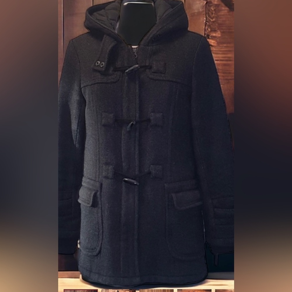 Joe Fresh Toggle Peacoat -NWOT- Grey -Gloverall SzXs 🍁🍂​​​​​ - Picture 16 of 16